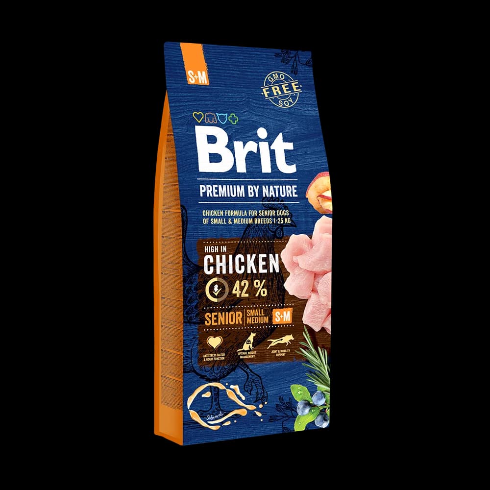 Brit Premium By Nature Senior Small Medium S+M sucha karma dla starszego psa z kurczakiem 8 kg
