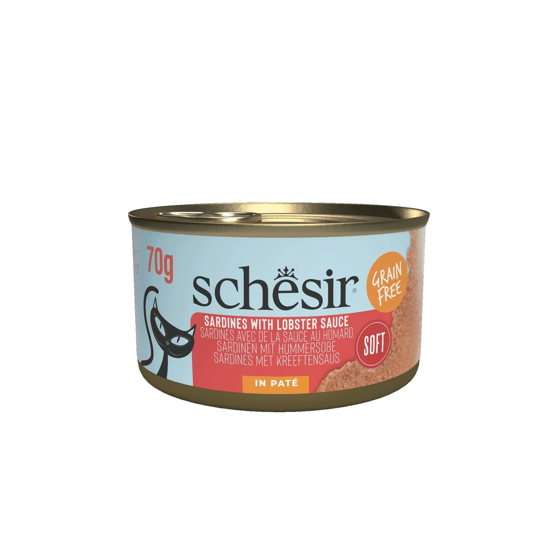 Schesir Cat Can Grill karma mokra dla kota pasta z sardynek w sosie z homara 70 g