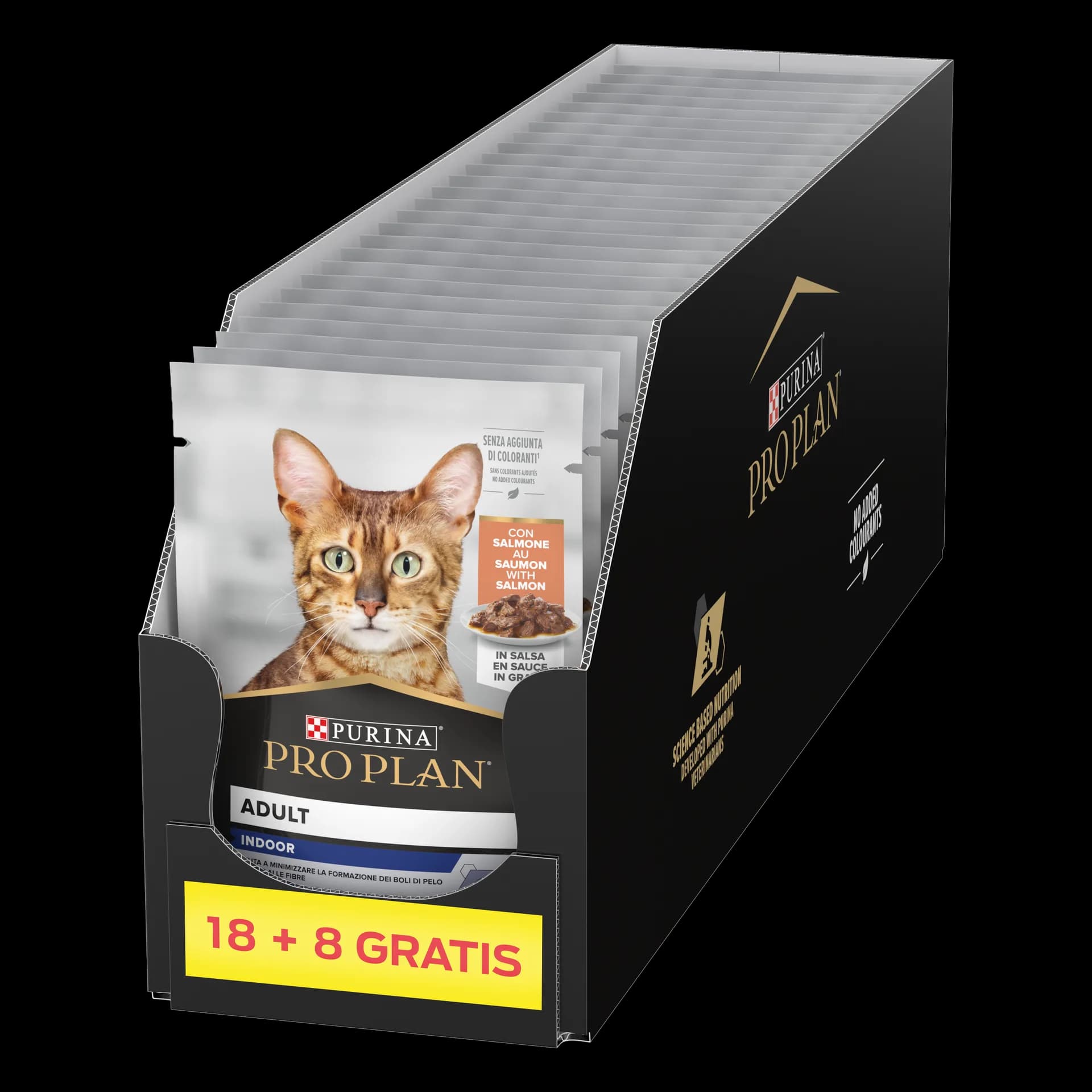 Purina Pro Plan Adult Indoor karma mokra z łososiem w sosie dla dorosłych kotów niewychodzących 26 × 85 g