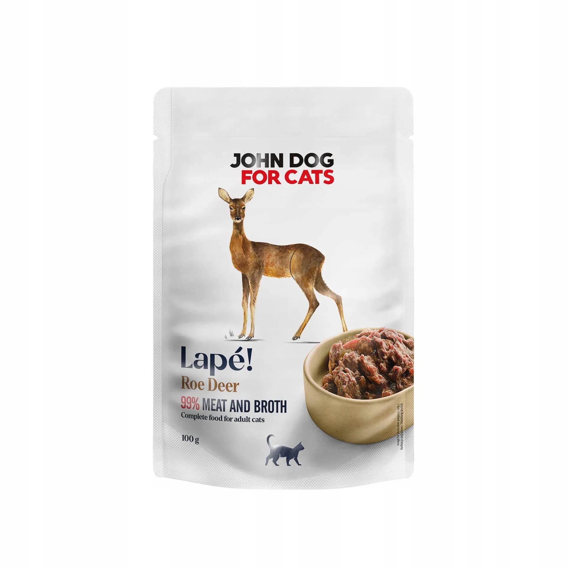 KARMA MOKRA John Dog for Cats LAPÉ DOROSŁY ROE DEER POUCH 100 g