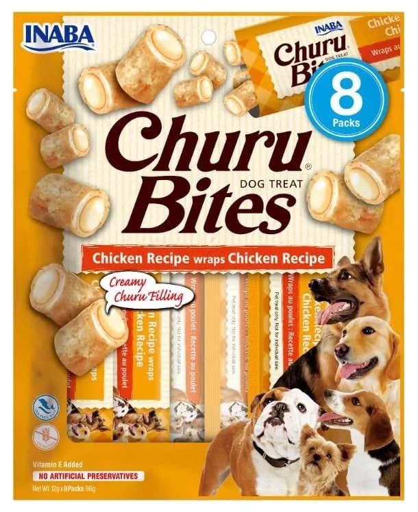 INABA DOG CHURU BITE CHICKEN WRAPS CHICKEN 8 × 12 g