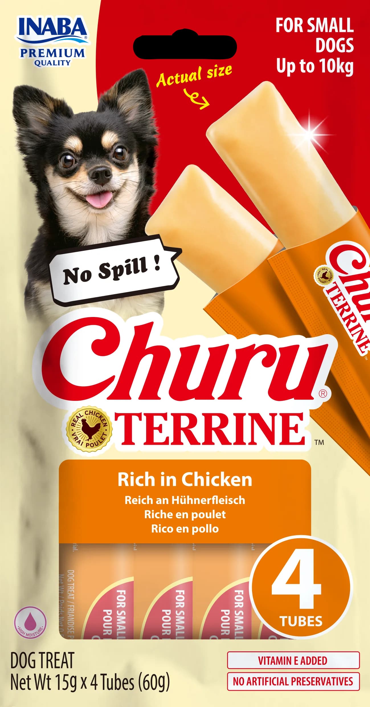 INABA DOG CHURU TERRINE S CHICKEN 4X15 g(60 g)
