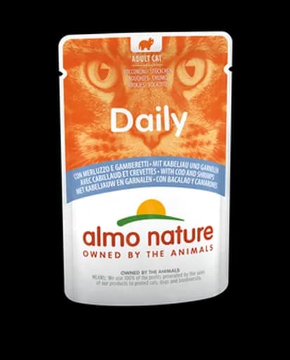 Almo Nature Saszetka DAILY z dorszem i krewetkami dla kota 70 g