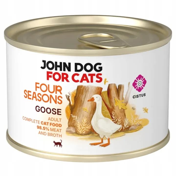 JOHN DOG FOR CATS FOUR SEASONS GĘŚ MONOBIAŁKOWA MOKRA KARMA DLA KOTA 185 g