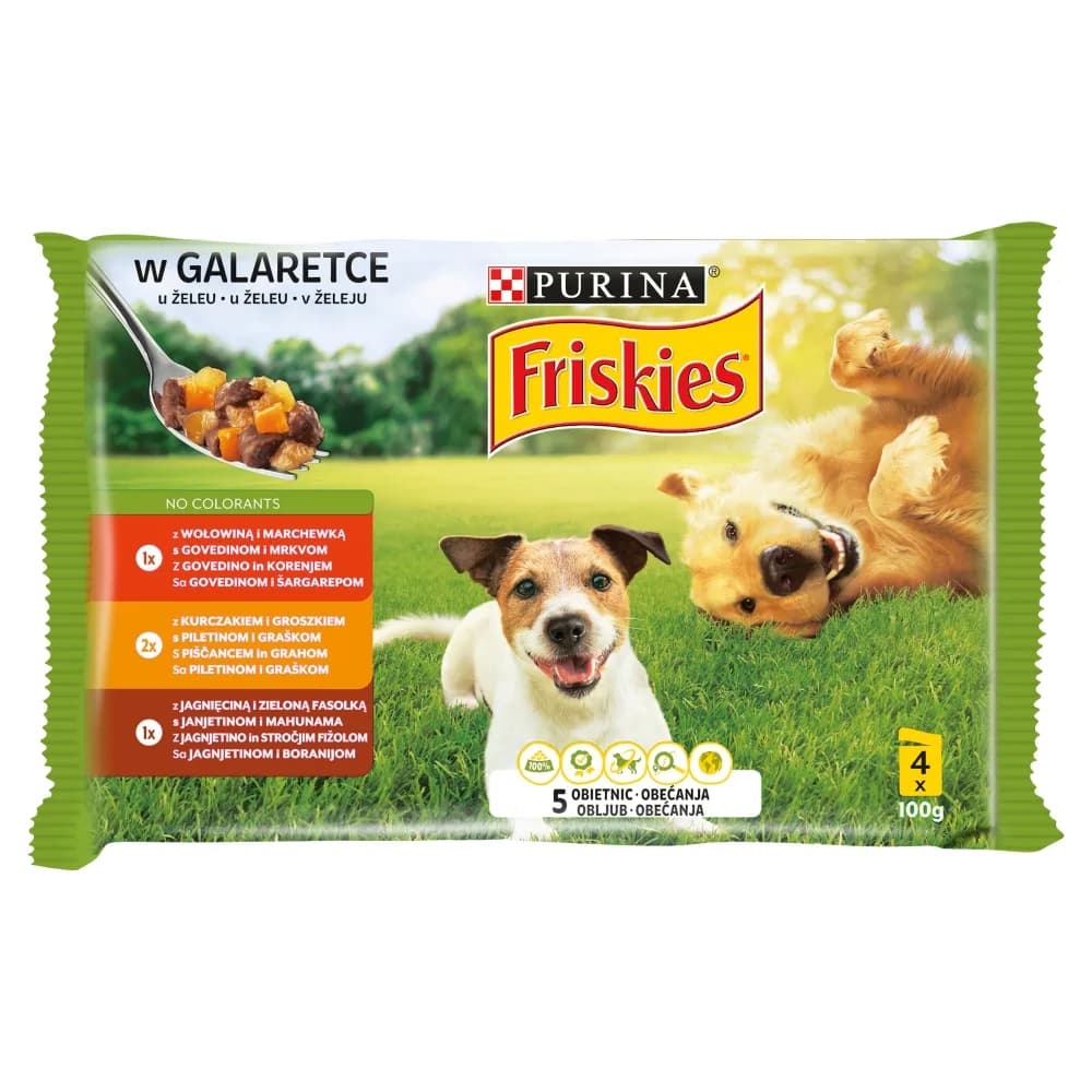 Purina FRISKIES Adult dla psa - mix mięs w galarecie (4 × 85 g) 1 szt.