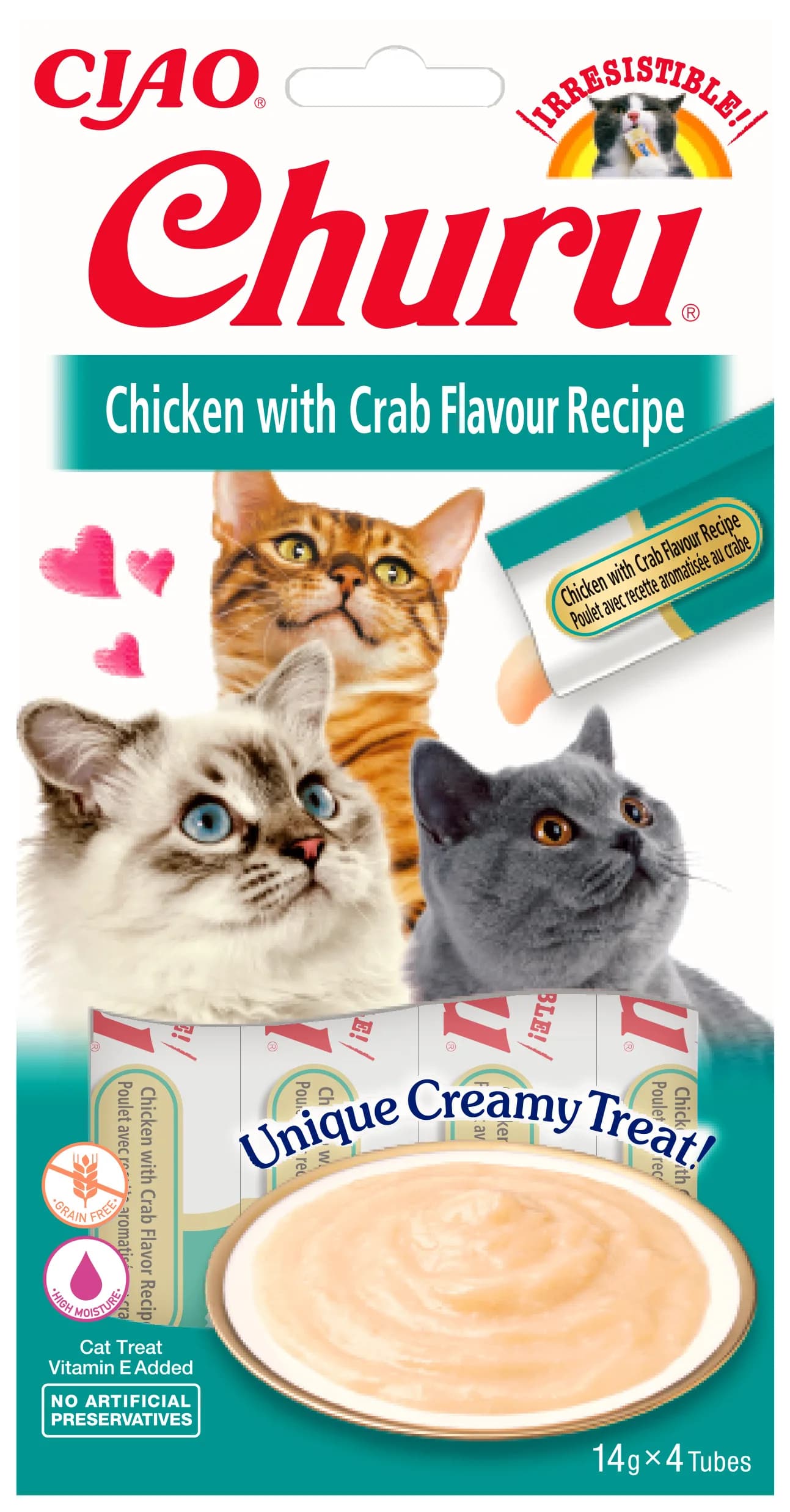 INABA CAT CHURU CHICKEN WITH CRAB 4 × 14 g (56 g)