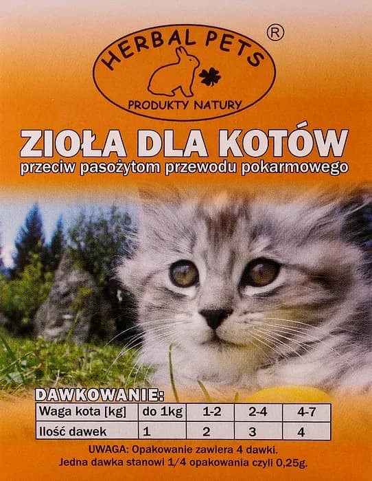 Zioła przeciw pasożytom dla kota Herbal Pets - 1 g