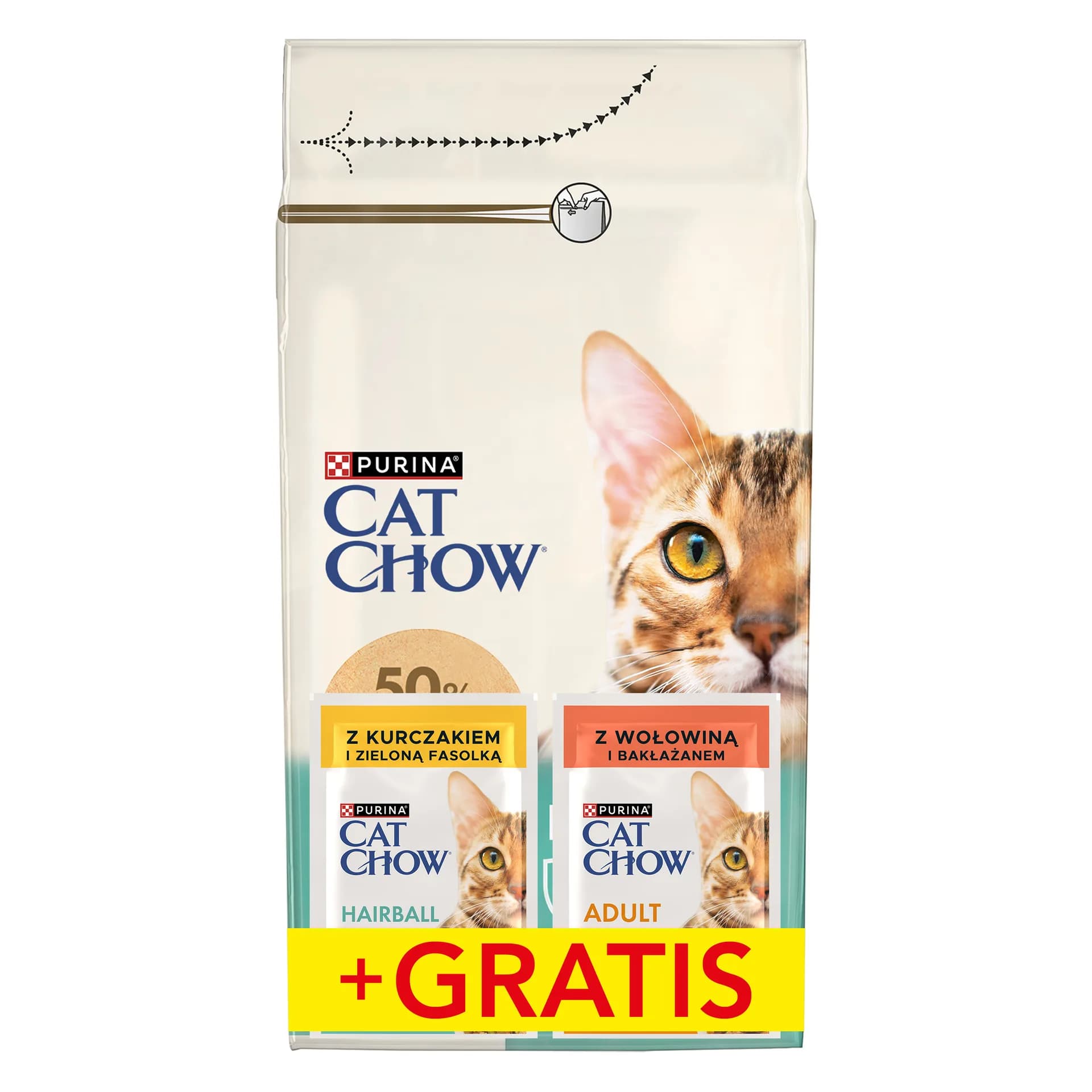 Purina Cat Chow Hairball Control karma sucha z kurczakiem dla dorosłych kotów 1,5 kg
