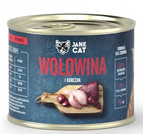 Jane Cat Premium karma mokra dla kota wołowina i kurczak