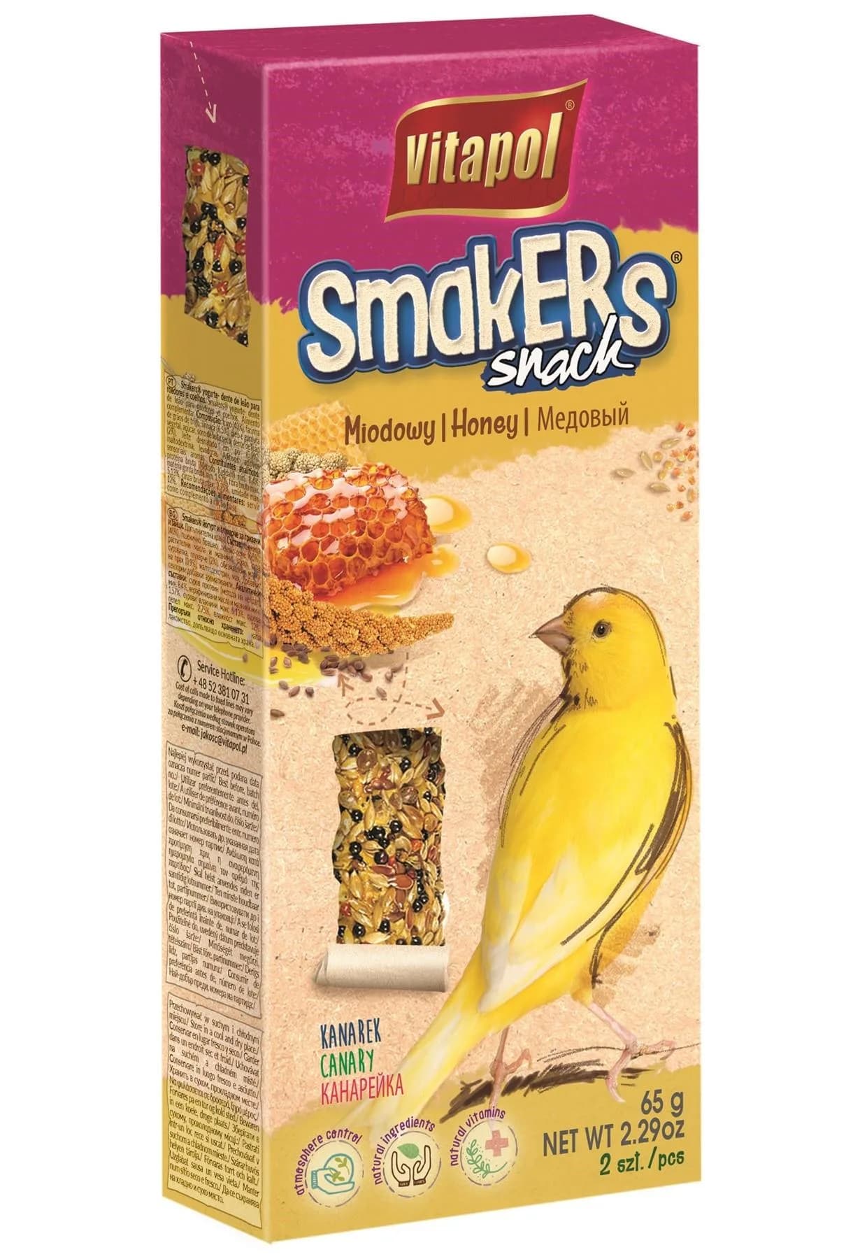 Vitapol Smakers miodowy dla kanarka (2 sztuki)