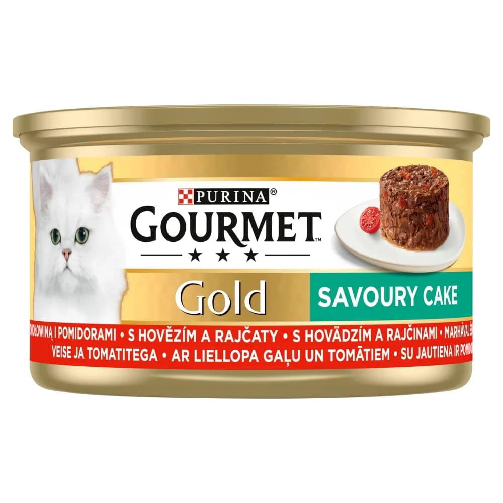 Purina Gourmet Gold Savoury Cake z wołowiną i pomidorami 85 g