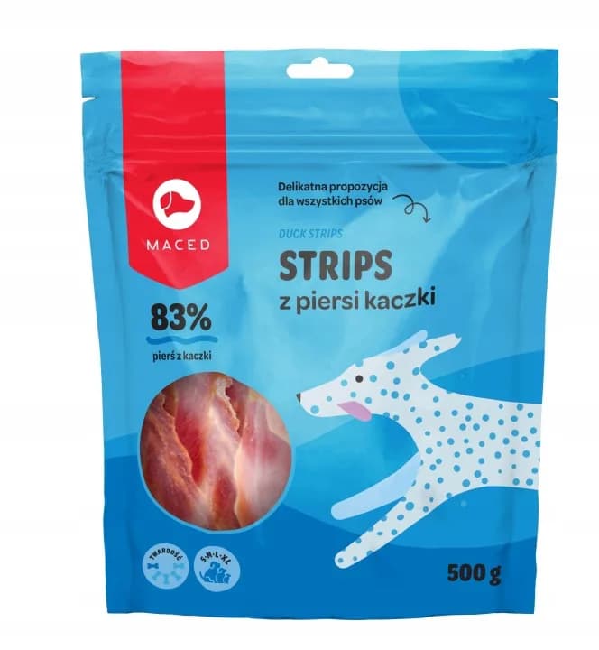 Przysmaki dla Psów Filet z Piersi Kaczki MACED Paski z Piersi Kaczej 500 g
