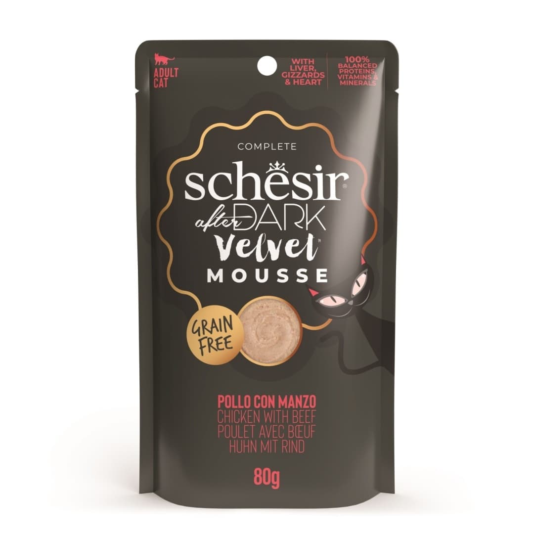 Schesir After Dark Mus karma mokra dla kota kurczak z wołowiną 80 g