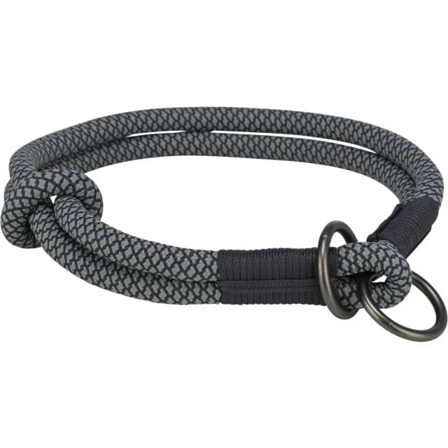 Trixie Soft Rope obroża półzaciskowa dla psa czarna/szara