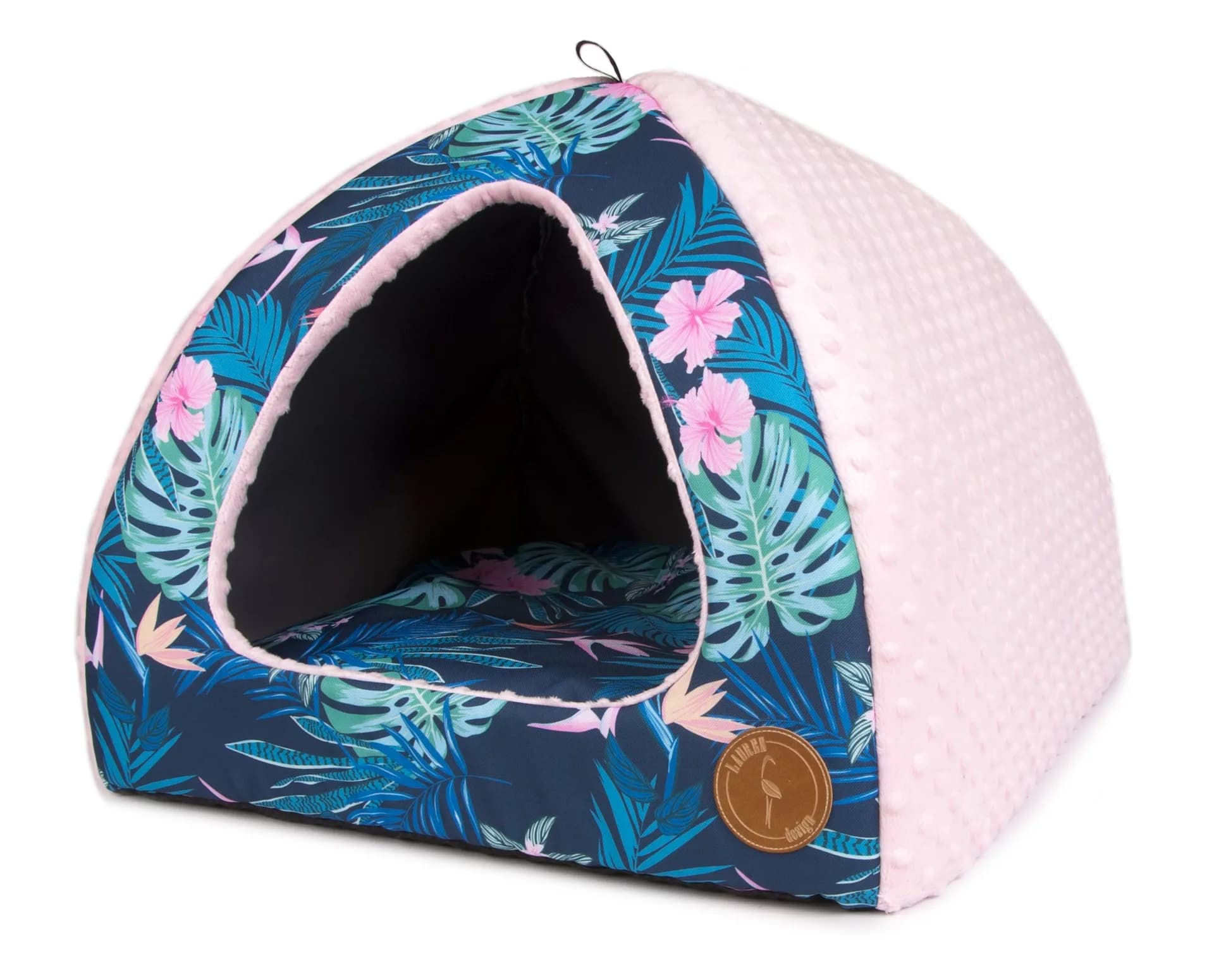 LAUREN design Budka dla psa i kota BELLA TROPIC - różne kolory i wymiary tropic + róż minky / 50 × 50 cm