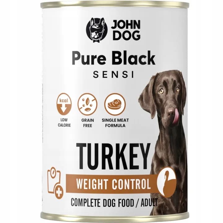 John Dog Pure Black Sensi Light karma mokra dla dorosłych psów z indykiem