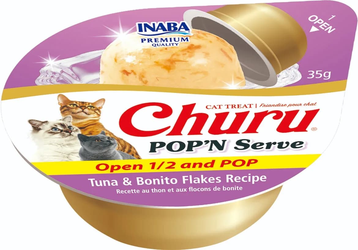 Inaba Churu Pop’n Serve Tuna & Bonito Flakes Recipe 2 × 35 g (70 g)