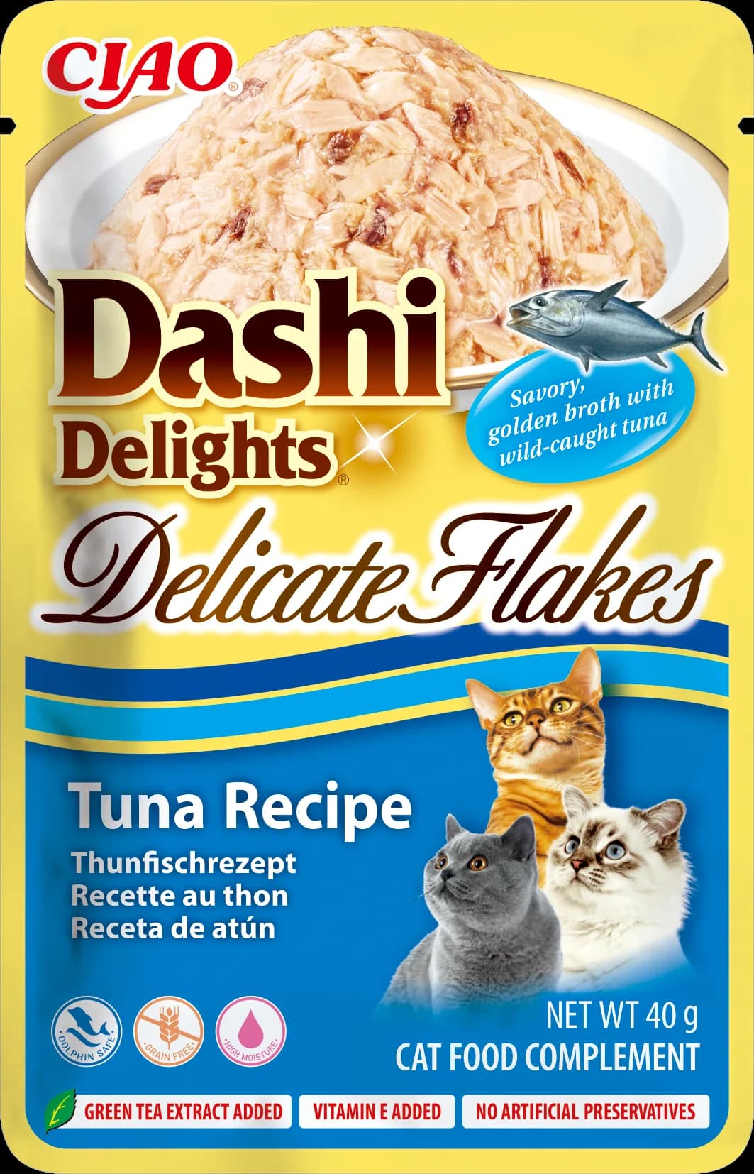 Inaba Cat DASHI DELIGHTS Flakes Tuna Recipe 40 g