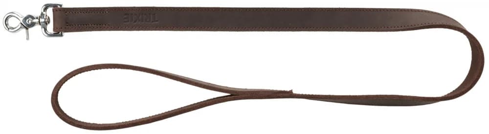 Smycz Rustic z grubej skóry, ciemnobrązowa, różne rozmiary XS-S
