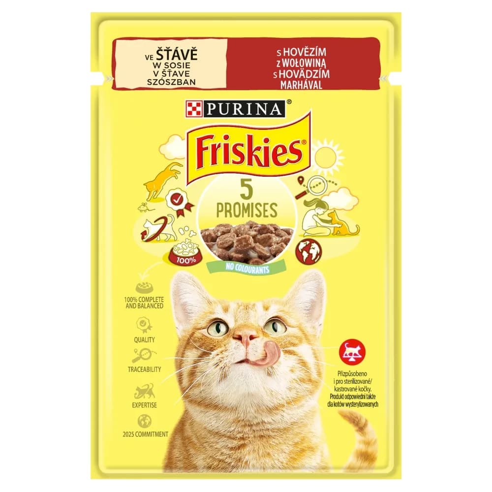 Purina FRISKIES Mokra karma z wołowiną w sosie dla kota 85 g