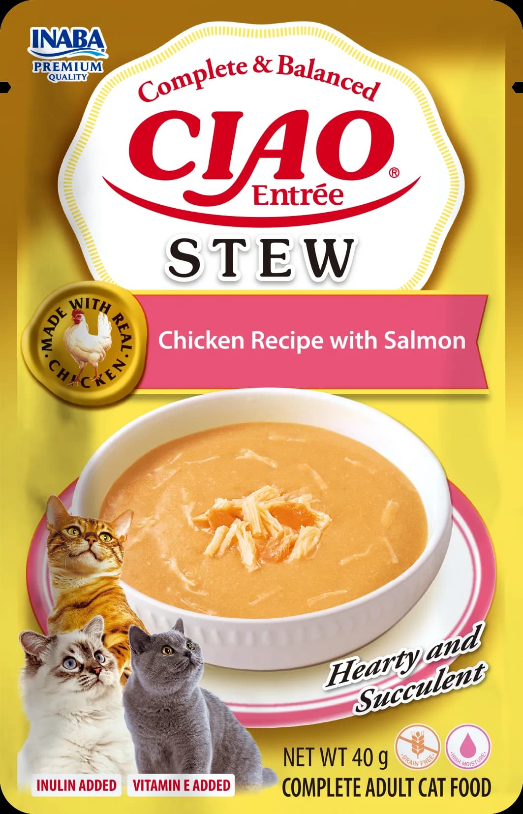 Inaba Cat CIAO Entrée Stew Chicken Recipe with Salmon 40 g