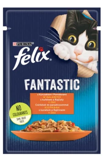 Felix Fantastic karma mokra z kurczakiem i pomidorami w galaretce dla dorosłych kotów 85 g