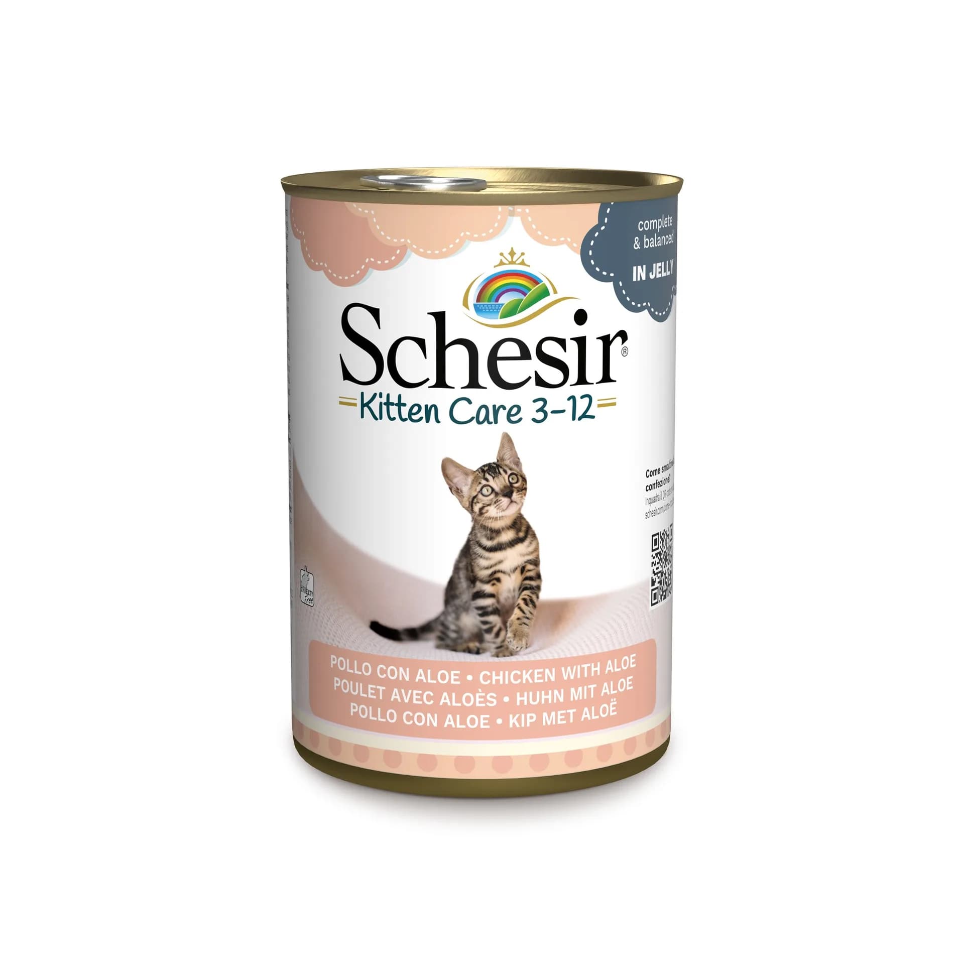 Schesir Kitten Care 3-12 karma mokra dla kociąt kurczak z aloesem 140 g
