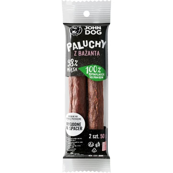 JOHN DOG PALUCH PREMIUM Przysmak NATURALNY dla PSA Paluch Z BAŻANTA 2 szt.
