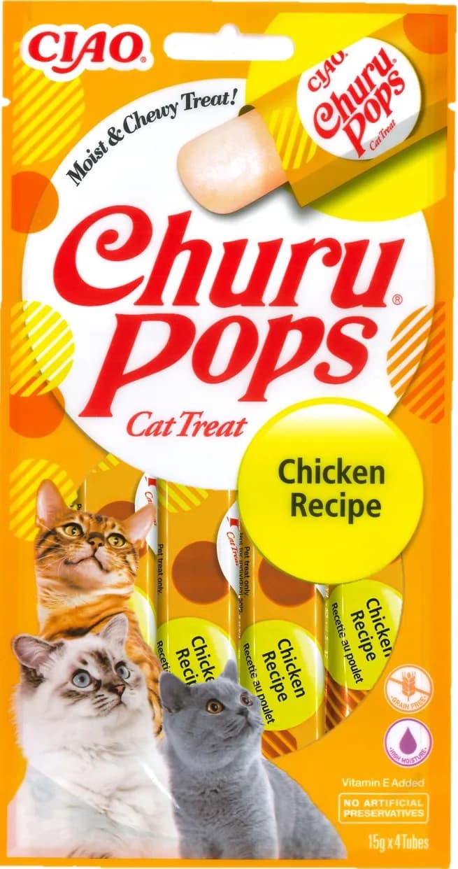INABA CAT CHURU POPS CHICKEN 4 × 15 g