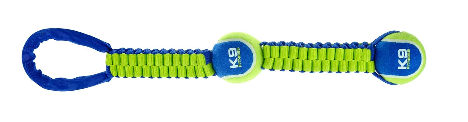 Zeus Zabawka do przeciągania z dwiema piłkami K9 Fitness dla psa