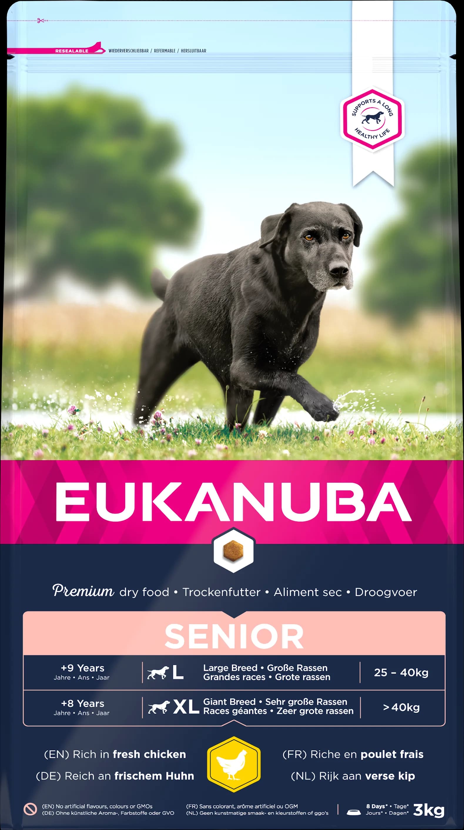 Eukanuba Dog Dry Base Senior Large Breeds Chicken dla Psów starszych dużych ras 15 kg, 3 kg 3 kg