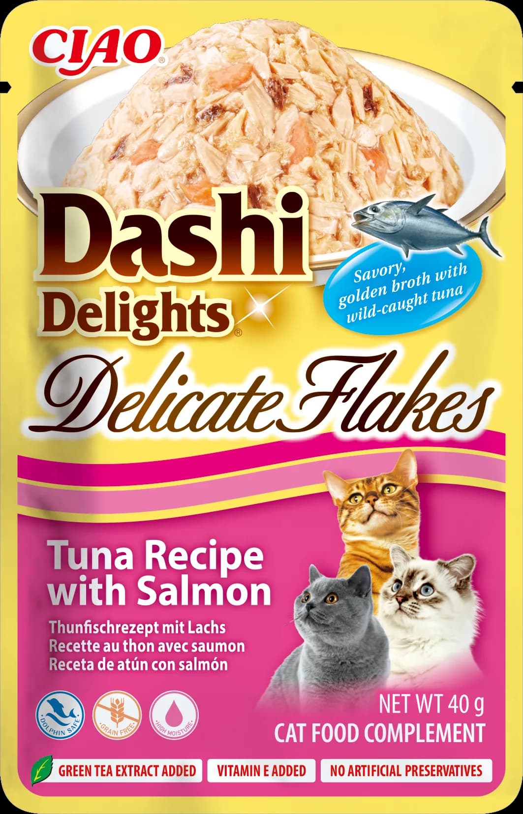 INABA CAT DASHI DELIGHTS FLAKES TUNA & SALMON 40 g
