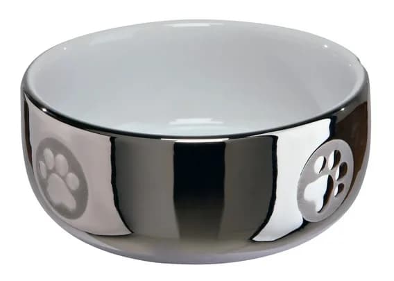 Miska ceramiczna dla kota srebrna