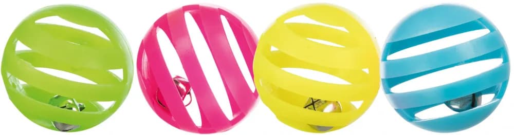 Trixie Plastikowe piłeczki dla kota z dzwoneczkiem 4 sztuki