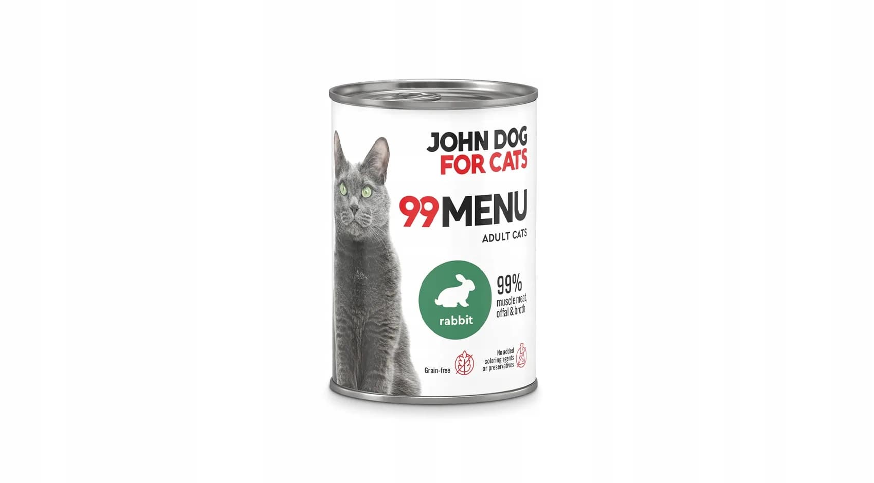 John Dog for Cats 99 MENU karma mokra z kurczakiem i królikiem dla dorosłych kotów 400 g