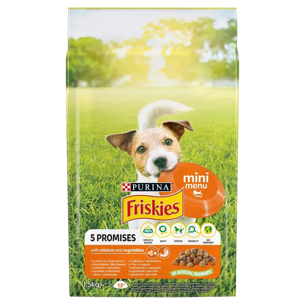 Purina FRISKIES Mini Menu z kurczakiem dla małego psa 1,5 kg