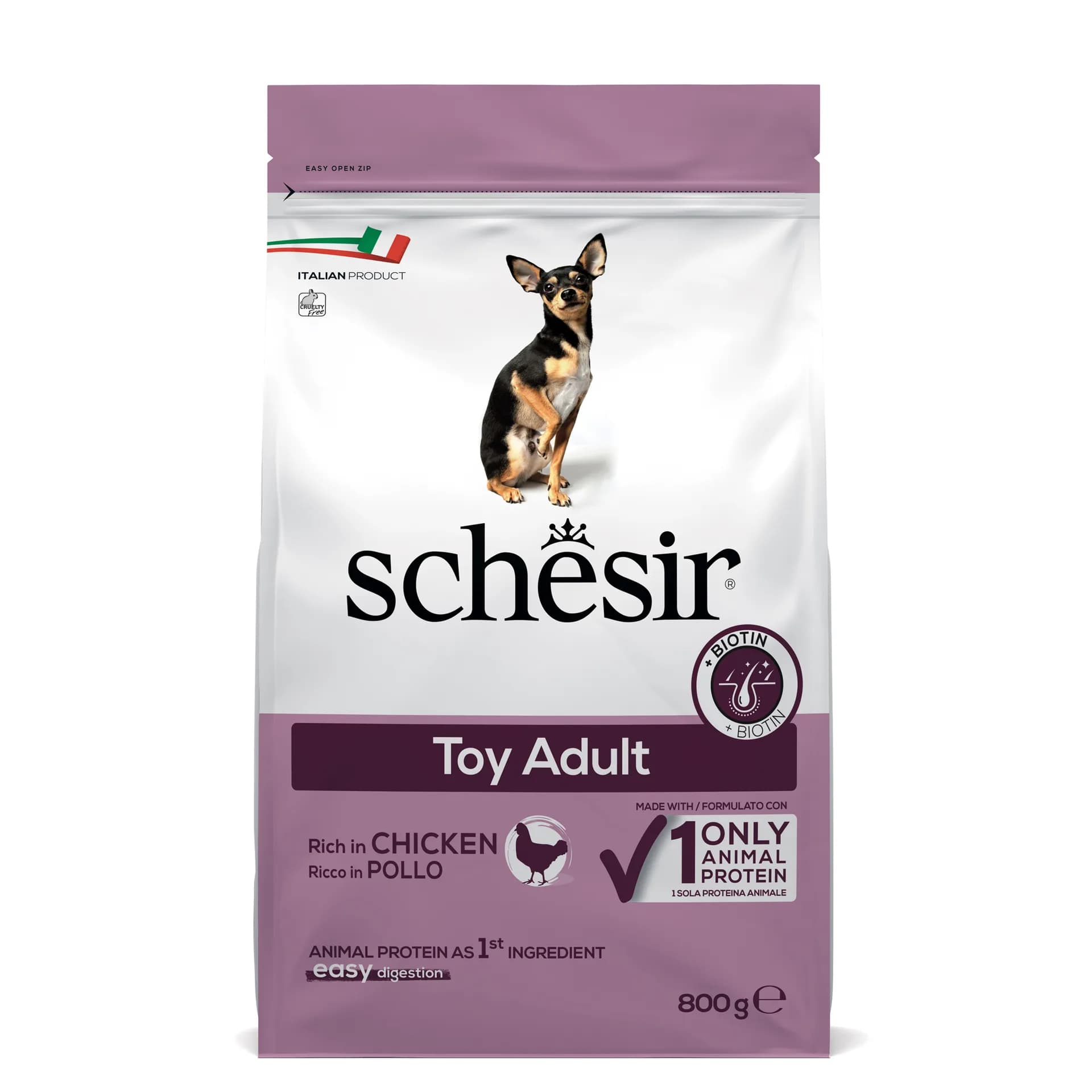 Schesir Original Toy Adult Rich in Chicken karma sucha z kurczakiem dla dorosłych psów ras miniaturowych