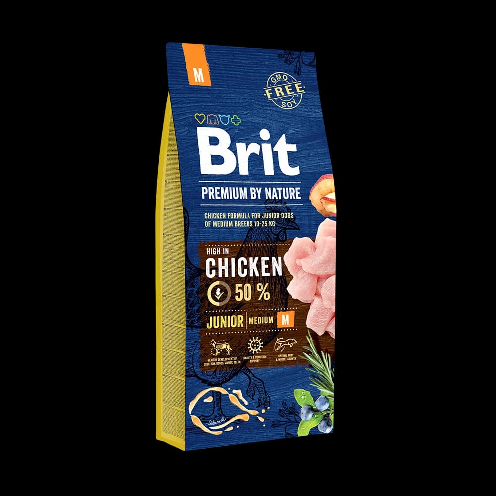 Brit Premium by Nature Junior M karma sucha z kurczakiem dla szczeniąt i młodych psów średnich ras