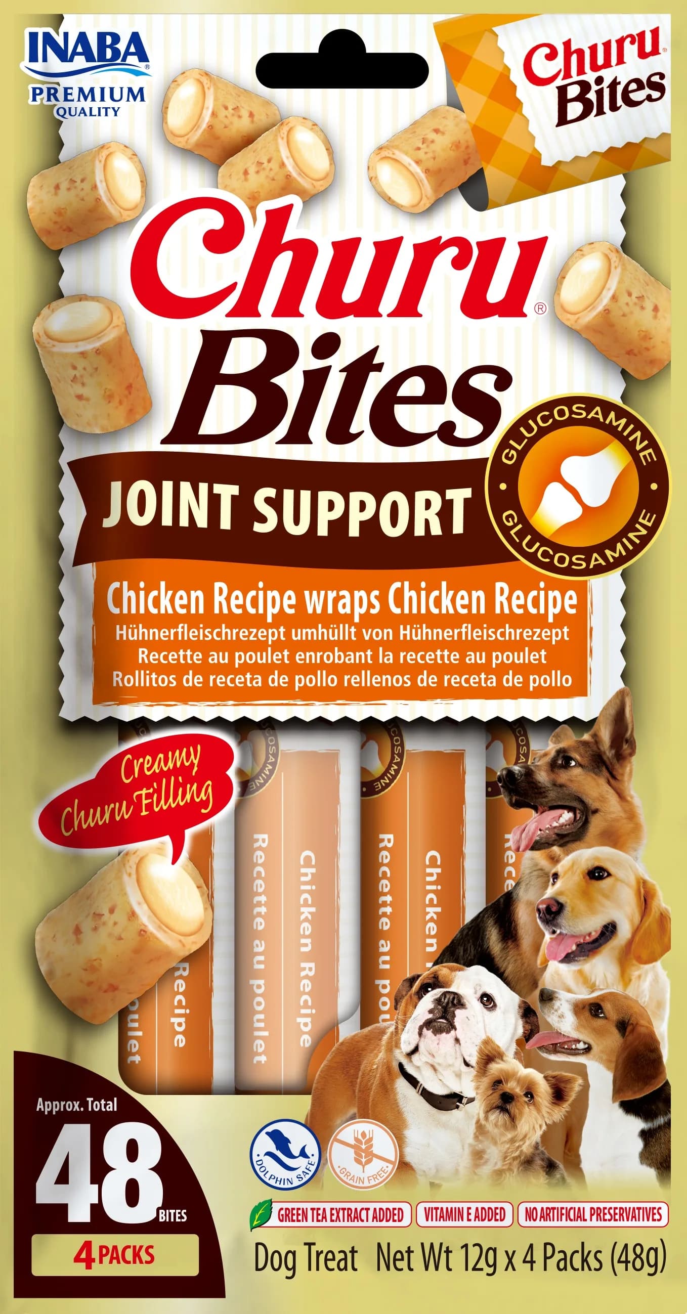 Inaba Dog CHURU Bites Joint Support Chicken 4 × 12 g