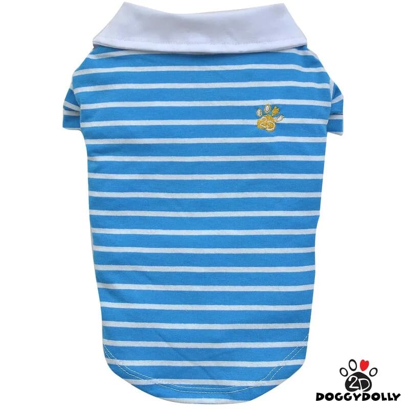 DoggyDolly Koszulka Polo w paski, biało/niebieska