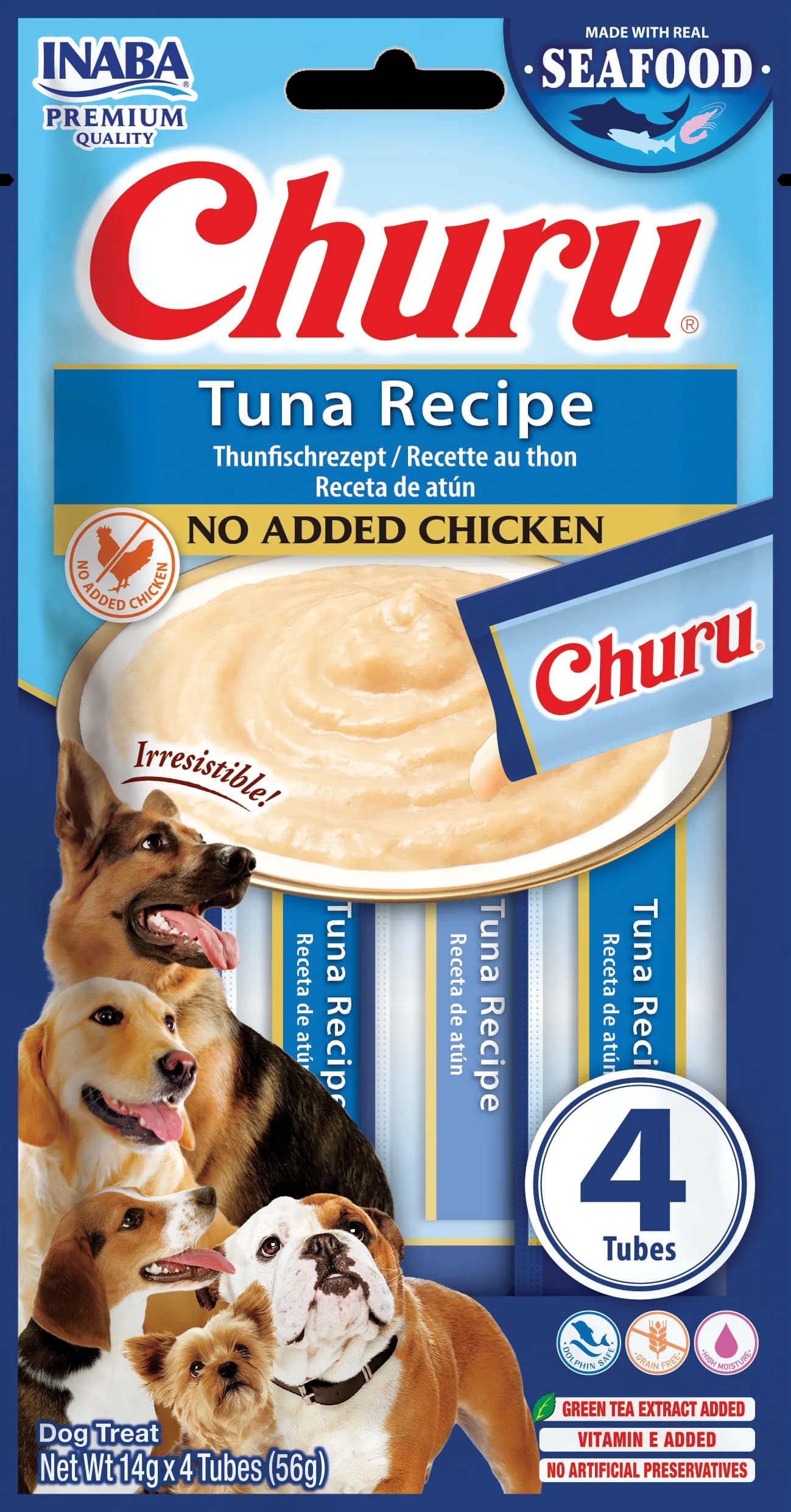 Inaba Dog Churu przysmak dla psa formuła z tuńczykiem 4 × 14 g